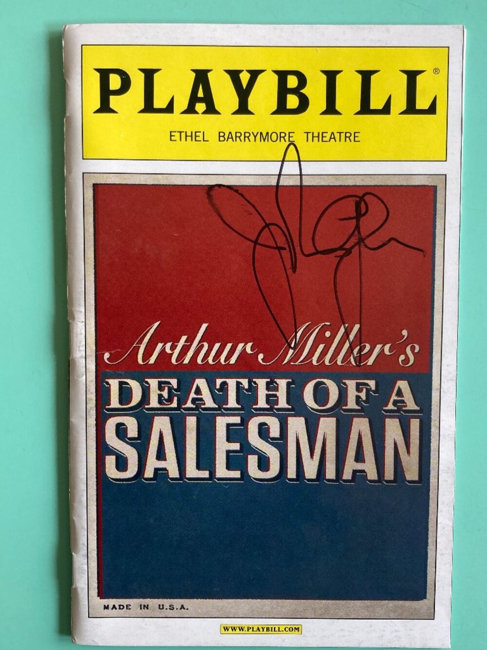 John Glover Only) Signed Death of a Salesman Philip Seymour Hoffman Creased 2012